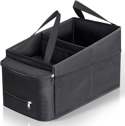 Auto-organizer voor kinderen met bekerhouders en netvakken