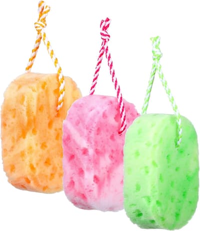 Set van 3 Exfoliërende Douche Sponzen voor Huidreiniging