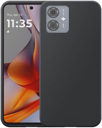 Geschikt voor Motorola Moto G75 Telefoonhoesje Flexibel Siliconen TPU hoesje - Flexible Back Cover Case Siliconen TPU - Zwart - Smartphonica geschikt voor Motorola Moto G75
