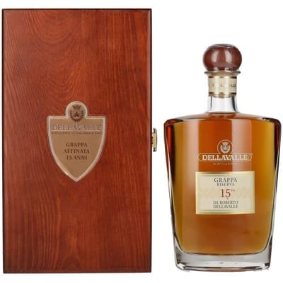 Dellavalle Grappa Reserva 15 ANNI di Roberto Dellavalle 42% Vol. 0,7l in Holzkiste