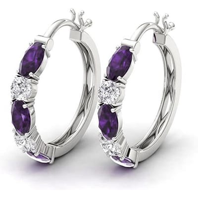 Huitan Exquise Blauwe/Witte Zirkonia Oorbellen Dagelijks Draagbare Oorbellen voor Vrouwen Mode Veelzijdige Dames Sieraden gray