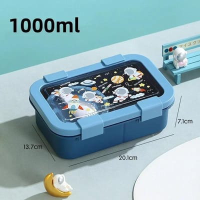 Cartoon Lunchbox voor Studenten Afgesloten en Lekvrij Bento Box met Soepkom Outdoor Picknick Magnetronbestendige Voedselcontainer