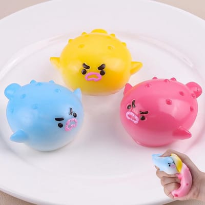 3 Stuks Zachte Kogelvis Squishy Speelgoed voor Stressvermindering en Sensorisch Plezier