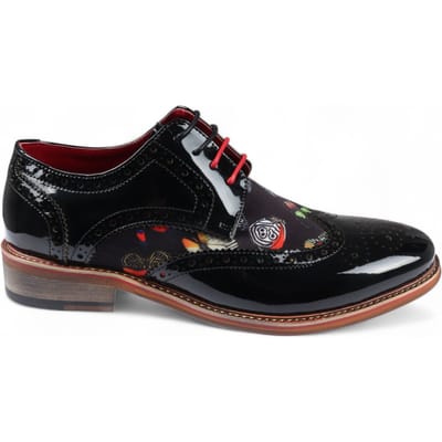 Justin Reess Heren Brogue Schoenen met Vlinderprint van Lakleer - Julius