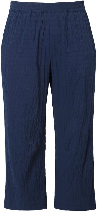 Ulla Popken - Dames - 7/8-broek Ruby voorgevormde knieën rechte pijpen - Marine - Maat 44