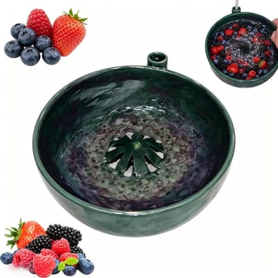 Bessen Waskom - Fruit Spinner - Gezond Eten - Zelfdraaiende Reiniging - 15x8 cm - Groen