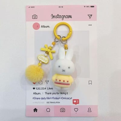 Miffy Sleutelhangers voor Tassen Miffy Sleutelhangers Bevlokte Sleutelhangers Accessoires Schattig Miffy Model Speeltjes Kinderdag Cadeau gray