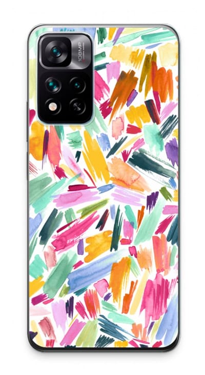 Case Company® - Hoesje geschikt voor Xiaomi 11i hoesje - Watercolor Brushstrokes - Soft Cover Telefoonhoesje - Bescherming aan alle Kanten en Schermrand