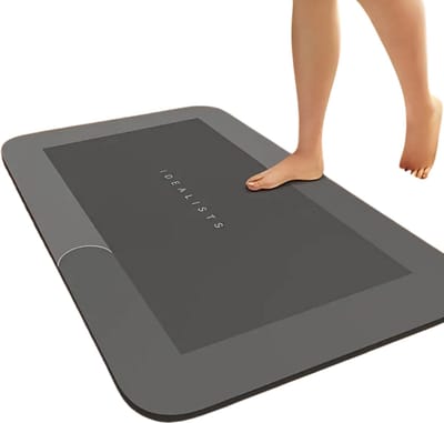 Bovista Sneldrogende Badmat - Douchemat - Antislip - Wc Mat - Toiletmat - Badkamermat - Donkergrijs 40x60