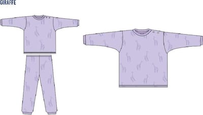 Frogs and Dogs - Giraf F&D Pyjama | Lila zakje meisjes jongens - Katoen - Maat 98