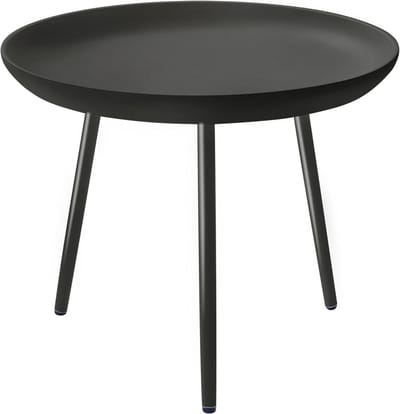 Ronde bijzettafel - Kleine salontafel - Woonkamer opbergruimte - Kindvriendelijk hoekontwerp - 53x23x35 cm - Zwart