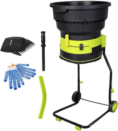 Tuinafvalversnipperaar Elektrisch - Bladvermaler Compostmachine - Tuinafval Verwerken - Bladeless Nylon Snijdraden - 54cm Trechter - Zwart