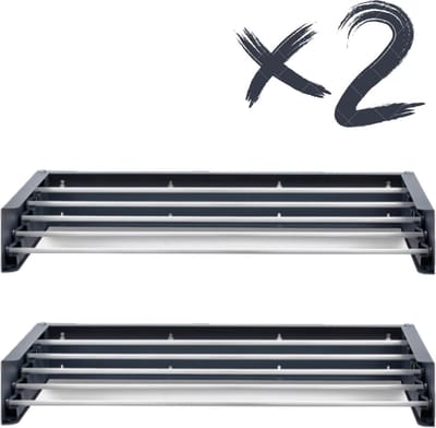 JGS® - Innovatieve Wanddroger, Ruimtebesparende Balkon Droogrek voor Binnen en Buiten, Opvouwbare Waslijn (71 cm, 2 x Antraciet)-