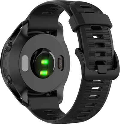 Siliconen bandje - geschikt voor Garmin Forerunner 935 / 945 / 955 / 965 / 745 / 970 - zwart