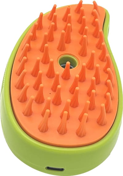 Somstyle 3-in-1 Stoomborstel Katten - Ontharingsborstel - Haarverwijderaar voor Huisdieren - Hondenborstel - Kattenborstel - Groen / Oranje