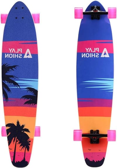 Longboard Cruiser - Skateboard Freeride Board - Comfortabel cruisen - Drop-Through montage - 42 Inch - Oranje