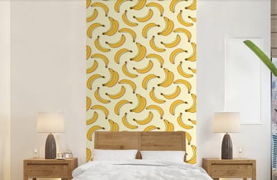 Behang - Fotobehang Fruit - Design - Banaan - Breedte 120 cm x hoogte 240 cm