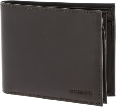oxmox Leren portemonnee Leather RFID Protect Querscheinbörse Pure 2.0 Embossed Brown donkerbruin