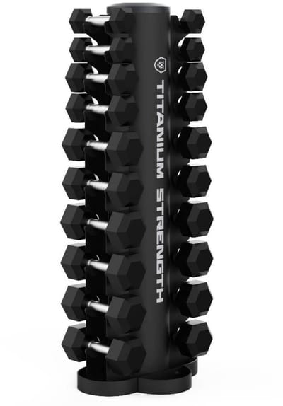 Hex Dumbbell Set 1-10 KG met Compact Verticaal Rack