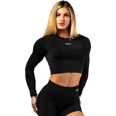 Dames-T-shirt met lange mouwen Nebbia Power Crop Top