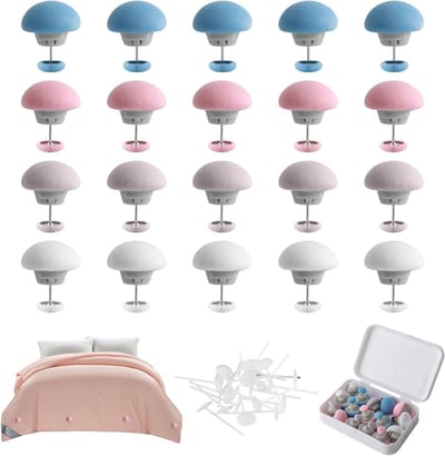 20-delige Dekbedovertrek Set met Bedclips voor het Bevestigen van Dekbedden en Organiseren van Beddengoed in Diverse Kleuren