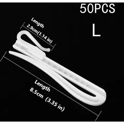 50 Pièces Crochets de Rideaux en Plastique Blanc Crochets Clips de Rideaux Réglables Convient Pour Rideaux Rideaux de Porte Et Rideaux de Douche