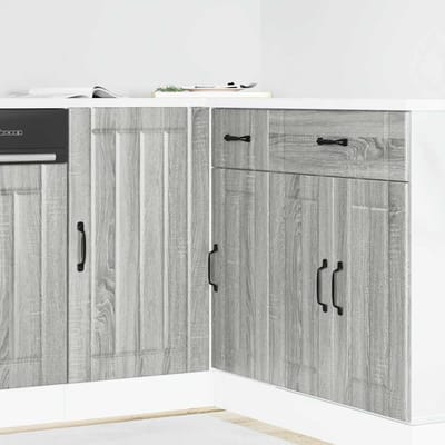 vidaXL - Onderkast - Lucca - bewerkt - hout - grijs - sonoma - eiken