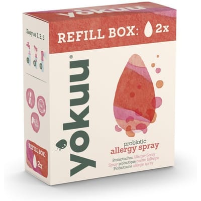 Yokuu Allergiespray Navulling - Actieve biotica supplementen - Wateroplosbare allergiespray parel - 100% natuurlijke probiotische mix - 250 Behandelingen per parel - 2 Stuks