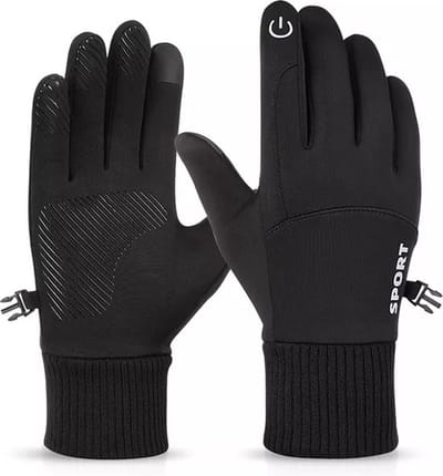 WVspecials Tech Fleece Handschoenen sport zwart maat M/L - Touchscreen handschoenen - Handschoenen - Handschoenen winter - Scooter / Fiets / Wandelen - Heren en Dames - Sport - Touchscreen - Maat M/L - Zwart - Black Friday - Sinterklaas - Kerst