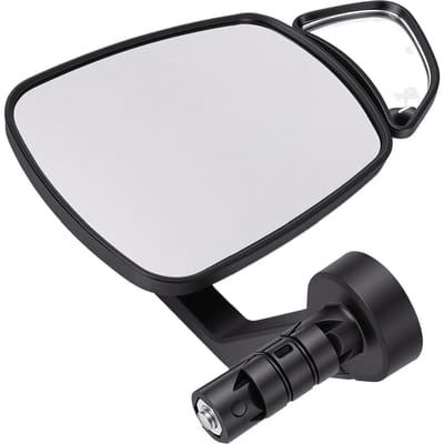 Rétroviseur d'Extrémité de Guidon de Vélo Angle Réglable Rétroviseur Arrière avec Tige en Alliage d'Aluminium pour Guidon de 15 22 mm Noir Right