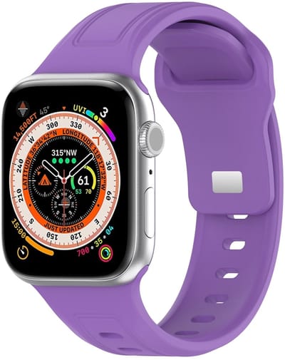 By Qubix - Geschikt voor Apple Watch bandje - Square siliconen band - Paars - Geschikt voor Apple Watch 44mm / 45mm / 46mm / 49mm (Ultra 1,2 en 3)