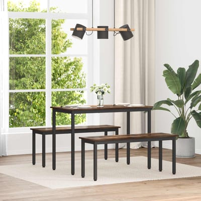 vidaXL - Bank - Rook - Eik - 110 - x - 35 - x - 45 - cm - Bewerkt - hout