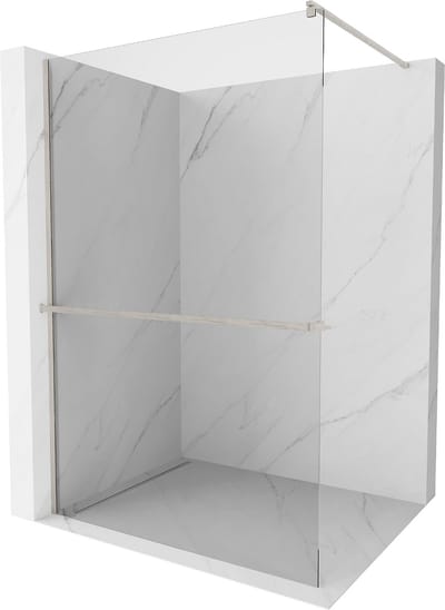 Mexen Kioto+ douchewand met plank Walk-in 70 x 200 , transparant, geborsteld nikkel - 800-070-121-97-00