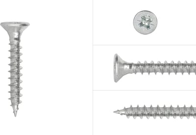 Wovar Spaanplaatschroeven Verzinkt 4 x 30 mm Pozidrive Voldraad | Doos 200 Stuks