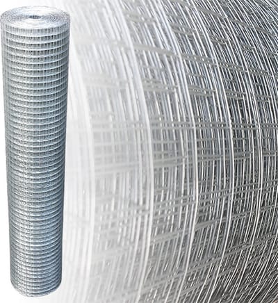 Volieregaas 25 x 25mm 0,75mm 100cm x 25m gegalvaniseerd.