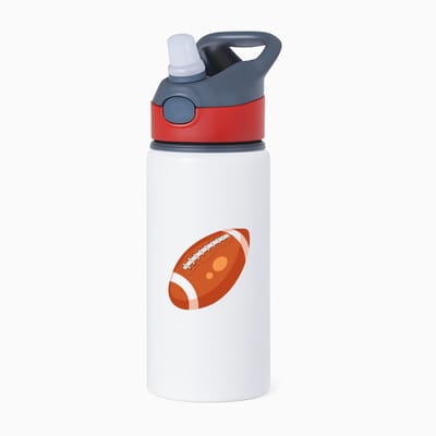 Hacebo® - Rugbybal waterfles met rietje rood - Rugby - Rugbyers - American Football - sport - water fles - 650ML