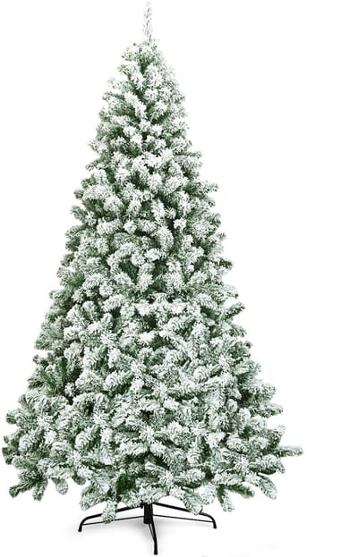 COSTWAY 180/225 cm, kunstkerstboom met sneeuw, kerstboom met metalen standaard, kerstboom 928/1346 twijgen, pvc, kunstboom, kerstklapsysteem voor thuis, kantoor, winkel, hotels (230 cm)