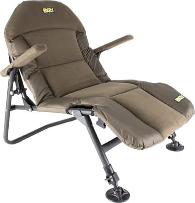 Faith Lounge Chair Small- Karperstoel - Visstoel - Campingstoel - Opklapbaar - Armleuning - Fleece Zitting - Zeer Comfortabel - Groen