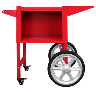 Popcornmachinekar - retro rood - 82 cm hoog - opbergvak & wielen