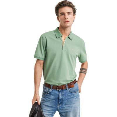 Gant Heren Pique Poloshirt met korte mouwen (Groen)