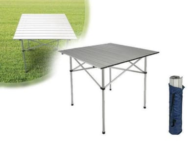 Haushalt 60291 - Aluminium Campingtafel - Inclusief opbergtas - Oprolbaar / Opvouwbaar - 80KG Draagvermogen - Stabiel & Lichtgewicht