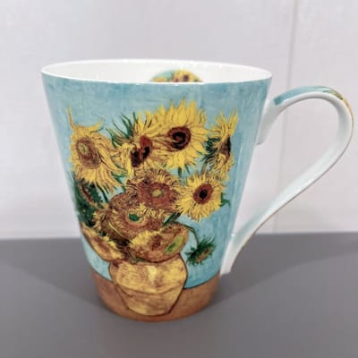 Mok Bone China Licht Luxe High End Gevoel   Gepersonaliseerde Mok in Olieverfstijl Zeeanemoon Paardenbloem Waterbeker Thuisgebruik 370ml