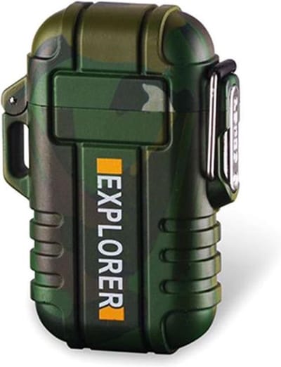 Plasma USB Aansteker Outdoor Waterdicht Camo -Explorer-Oplaadbaare Torch-Vuurwerk-Kerst-Stormbestendig-Stevig-Oud en nieuw-Stormaansteker-Outdoor-met koord-met USB oplader-aansteker-plasma