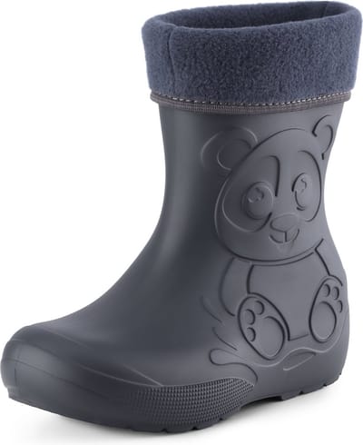 Ladeheid Kinder Regenlaarzen - Thermo Rubberlaarzen Vederlicht - EVA - LA-CA-PandaWinter - Carbone - 22/23