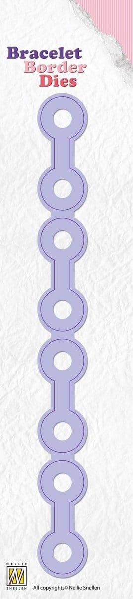 BBD007 Snijmal Nellie Snellen Armband - Bracelet border dies - Ronde schakels large - 4,8 x 1,8 cm - Maak je eigen armband - leuk voor kinderen