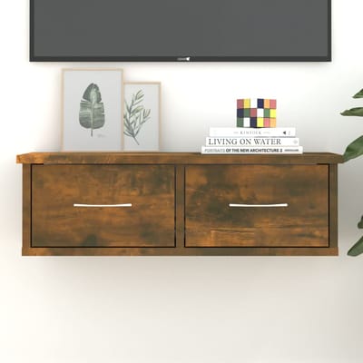 vidaXL - Wandkast - 60x26x18,5 - cm - bewerkt - hout - gerookt - eikenkleurig
