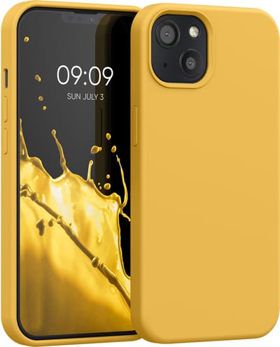kwmobile telefoonhoesje geschikt voor Apple iPhone 13 - Hoesje met siliconen coating - Smartphone case in mango