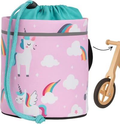 Loopfiets tas - Kinderstuurtas - Fietsen organiseren - Reflecterende elementen - 16 x 10 x 18.5 cm - Roze