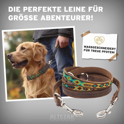 Handgemaakte leren hondenriem voor grote honden - Duurzaam en stijlvol