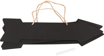 CHAKS - 3 lei-aanwijspijlen met krijt 41 x 10 cm om op te hangen